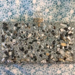 Silver evening clutch great gatsby inspired